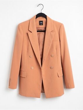 Double-Breasted Blazer Jacket in Camel - Unbranded